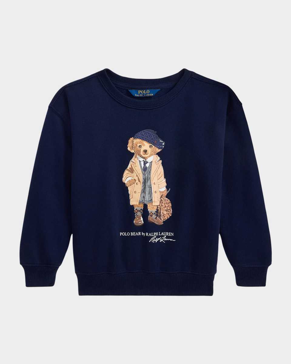 Girl's Polo Bear Fleece Sweatshirt, Size 2-6X